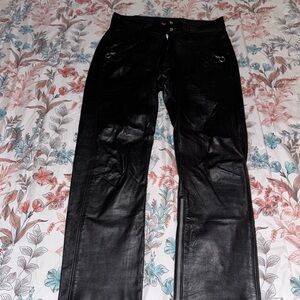 Brooks Black Leather Pants